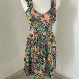 Bar III Green Sleeveless Scoop Neck Sundress